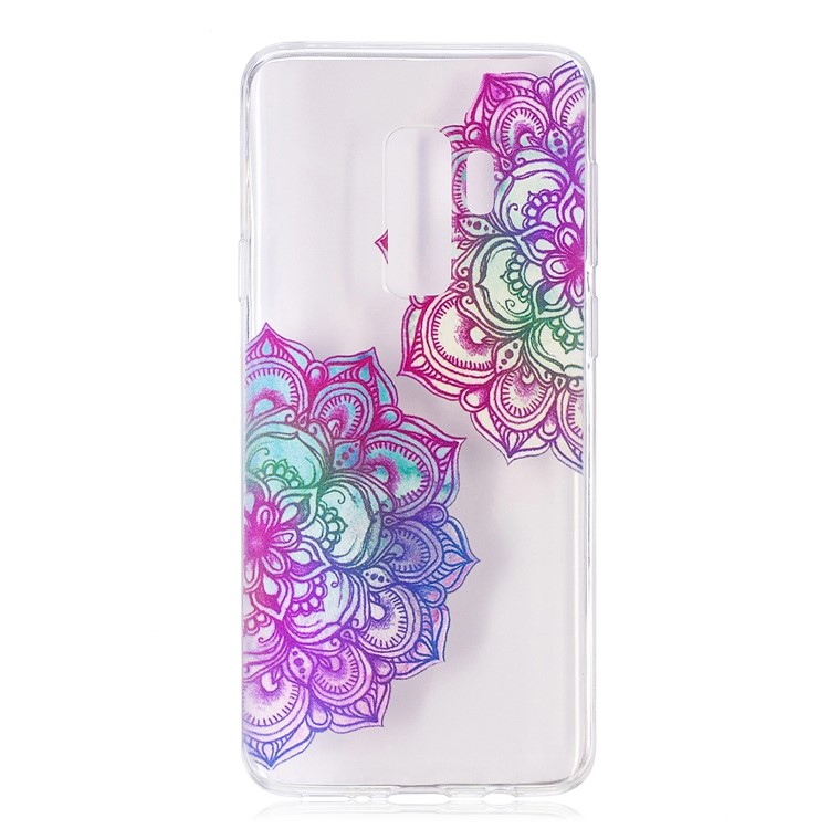 Embossment Patterned Soft TPU Mobile Casing for Samsung Galaxy S9 Plus SM-G965 - Colorful Lotus-2