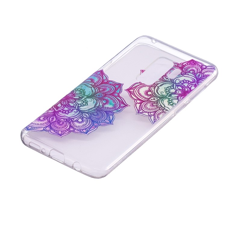 Embossment Patterned Soft TPU Mobile Casing for Samsung Galaxy S9 Plus SM-G965 - Colorful Lotus-3