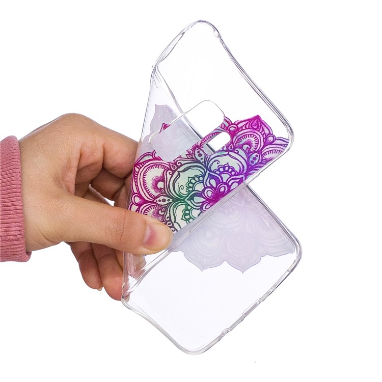 Embossment Patterned Soft TPU Mobile Casing for Samsung Galaxy S9 Plus SM-G965 - Colorful Lotus-5