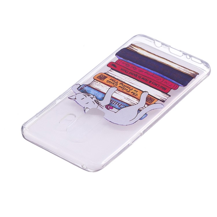 Embossment Patterned Soft TPU Mobile Phone Shell for Samsung Galaxy S9 Plus SM-G965 - Cat on Books-4