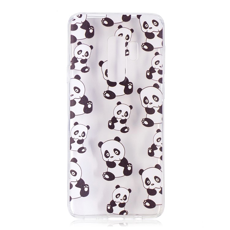 Embossment Patterned Soft TPU Protection Case for Samsung Galaxy S9 Plus SM-G965 - Pandas-2