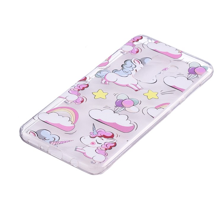 Embossment Patterned Soft TPU Phone Case Accessory for Samsung Galaxy S9 Plus SM-G965 - Shy Unicorns-2