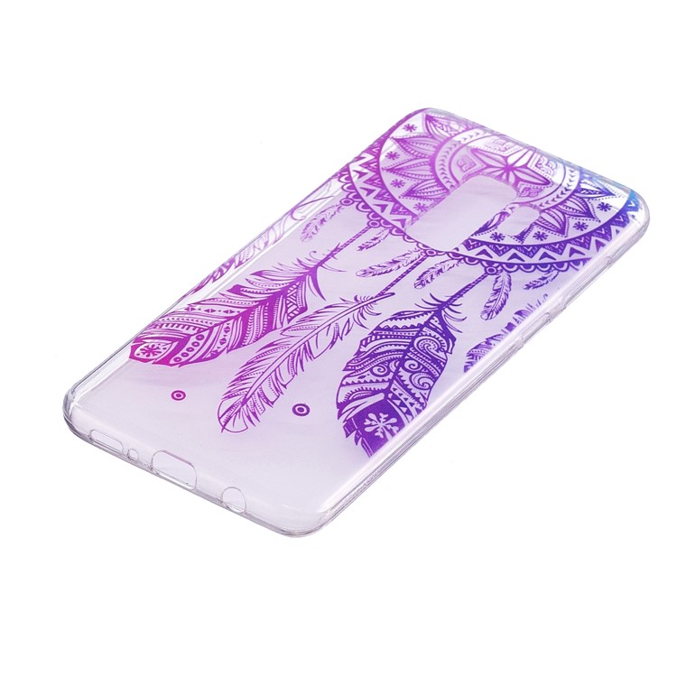 Embossment Patterned TPU Case Mobile Accessory for Samsung Galaxy S9 Plus SM-G965 - Feather Dream Catcher-3
