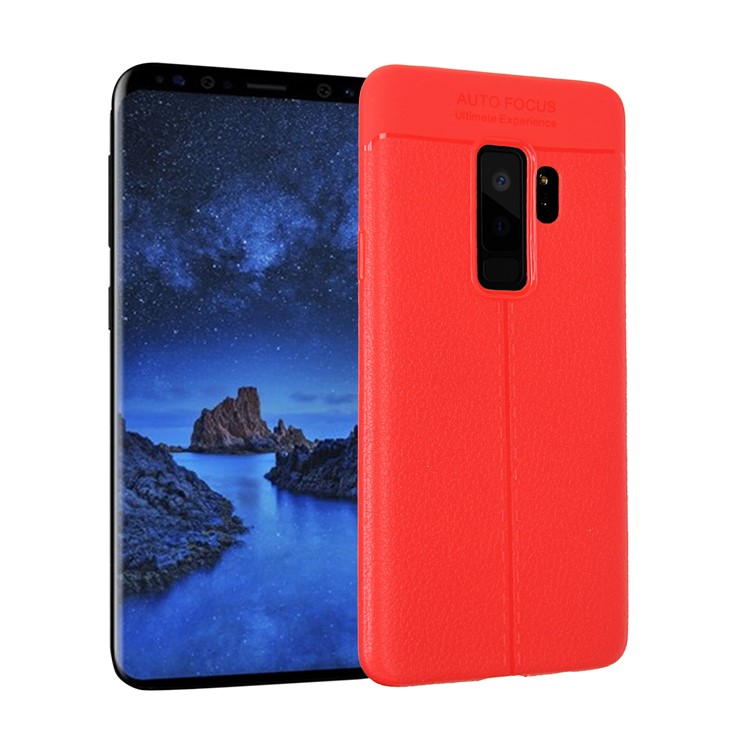 Litchi Texture Flexible TPU Mobile Phone Case for Samsung Galaxy S9 Plus G965 - Red-1