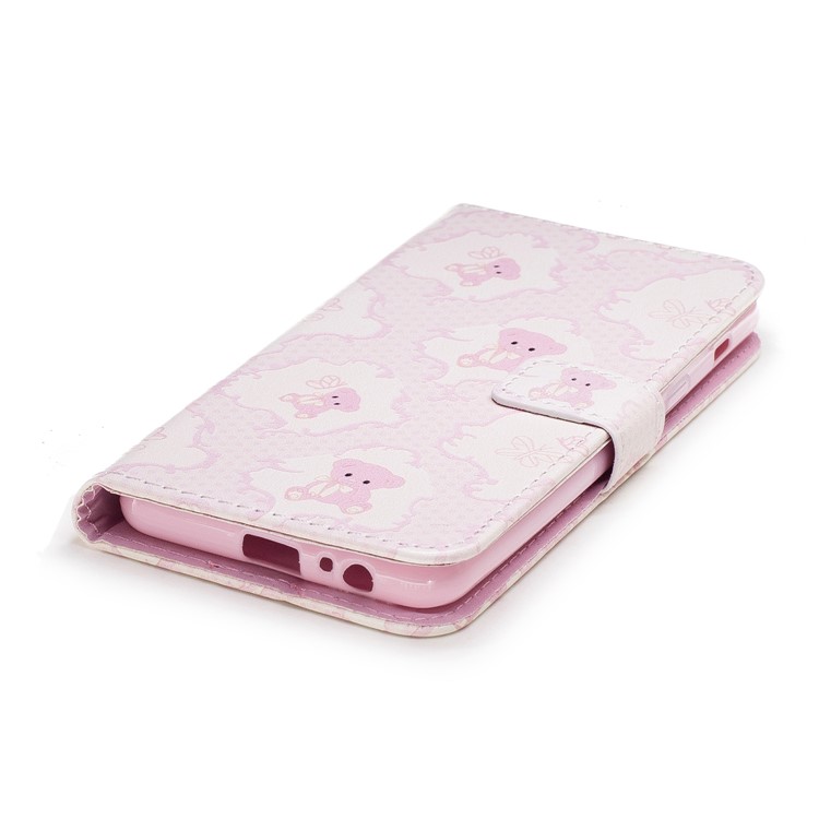 Embossed Pattern Leather Wallet Folio Casing for Samsung Galaxy A8 (2018) - Bears-4