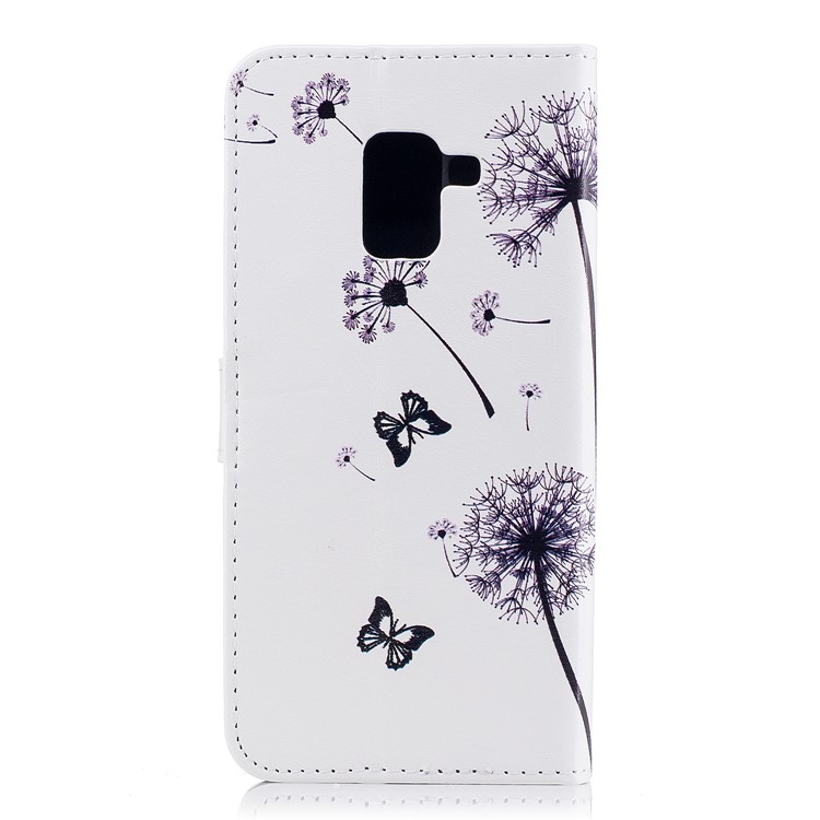 Embossed Pattern Leather Stand Phone Cover for Samsung Galaxy A8 (2018) - Dandelions and Lovers-3