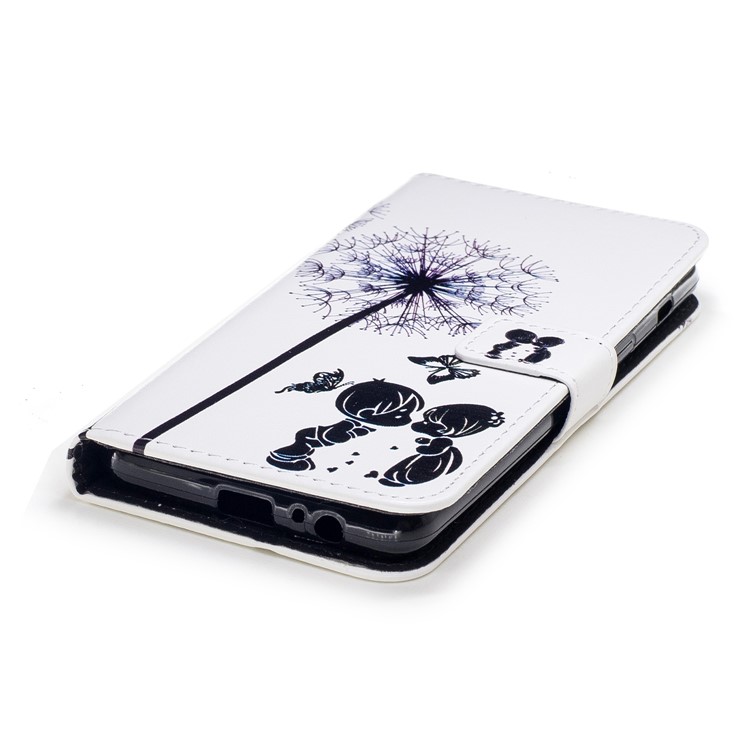 Embossed Pattern Leather Stand Phone Cover for Samsung Galaxy A8 (2018) - Dandelions and Lovers-4