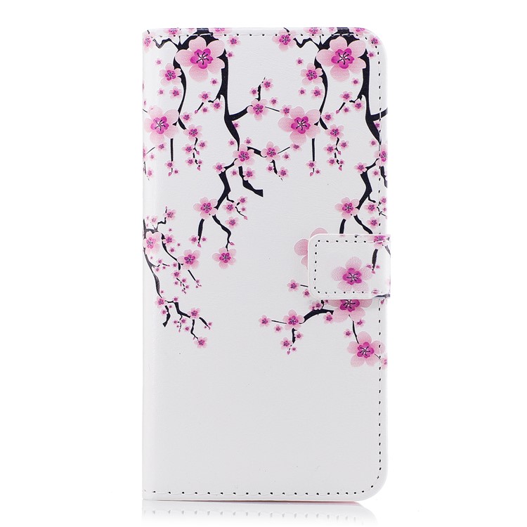 Embossed Pattern Leather Wallet Stand Mobile Phone Case for Samsung Galaxy S9 G960 - Plum Blossom-2