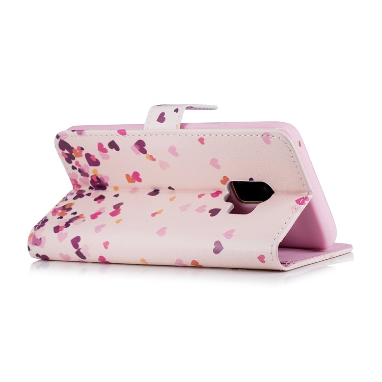 For Samsung Galaxy S9 G960 Embossed Pattern Leather Flip Cover with Card Holders - Flying Hearts-4