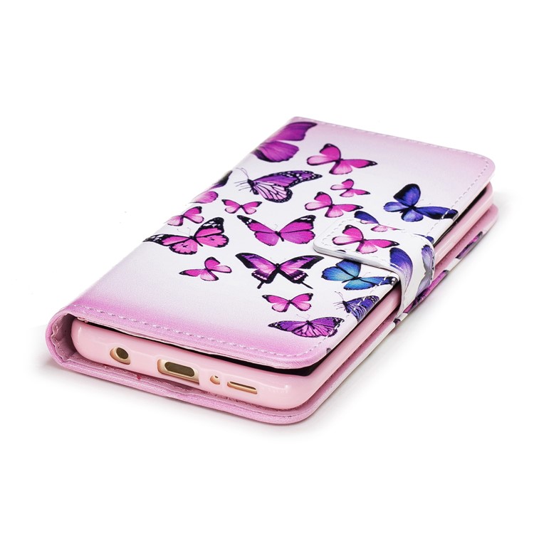 For Samsung Galaxy S9 G960 Embossed Pattern Leather Wallet Stand Flip Cover - Colorful Butterflies-6
