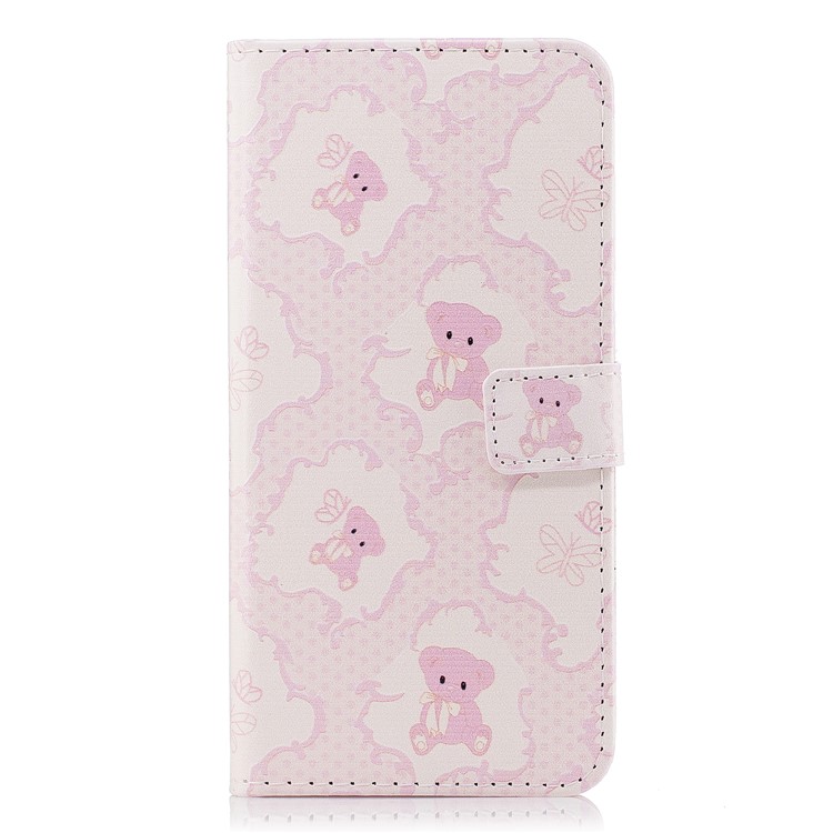Embossed Pattern Leather Wallet Protective Cover Shell for Samsung Galaxy S9 G960 - Bears-2