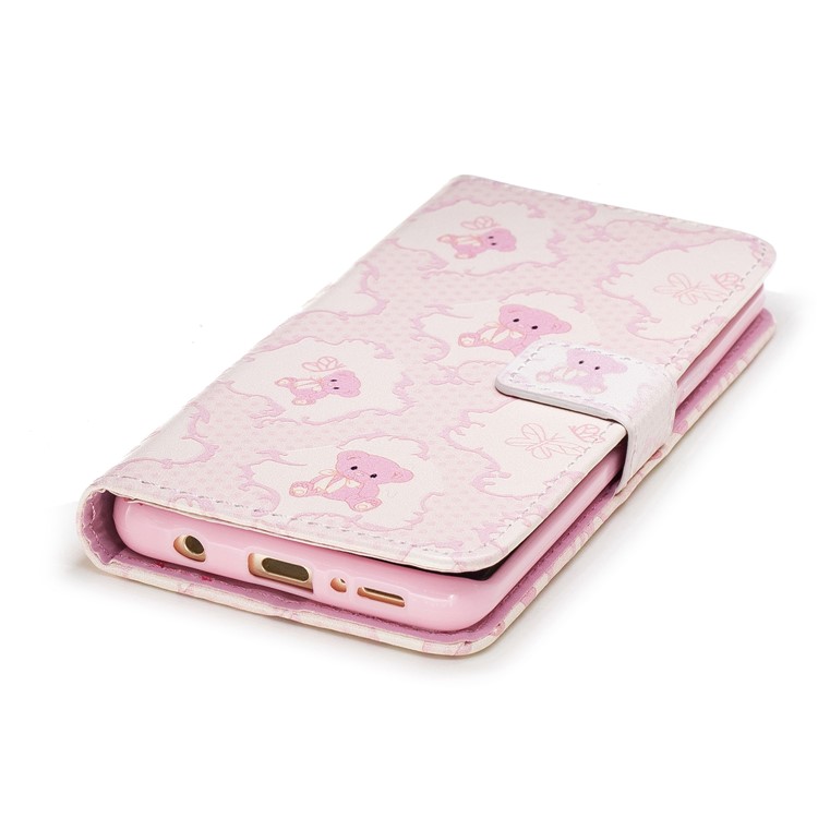 Embossed Pattern Leather Wallet Protective Cover Shell for Samsung Galaxy S9 G960 - Bears-6