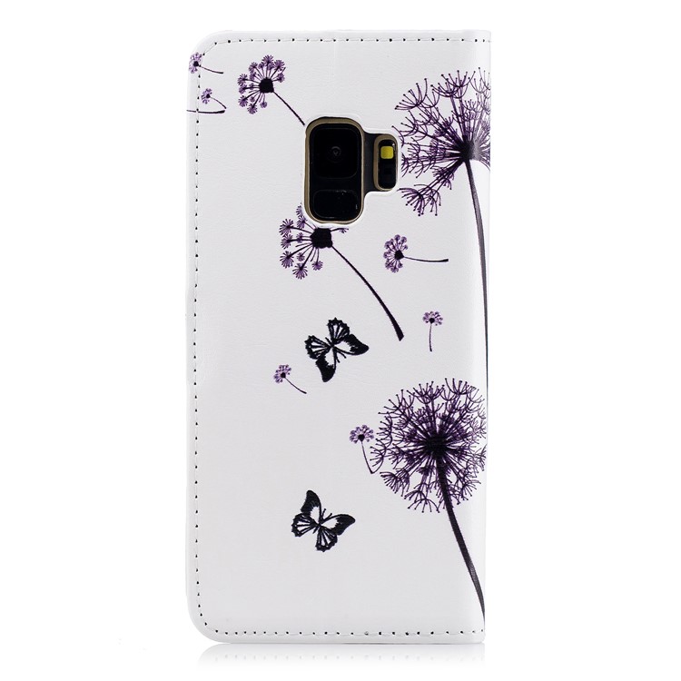 For Samsung Galaxy S9 G960 Embossed Pattern PU Leather Wallet Stand Phone Shell - Dandelions and Lovers-3