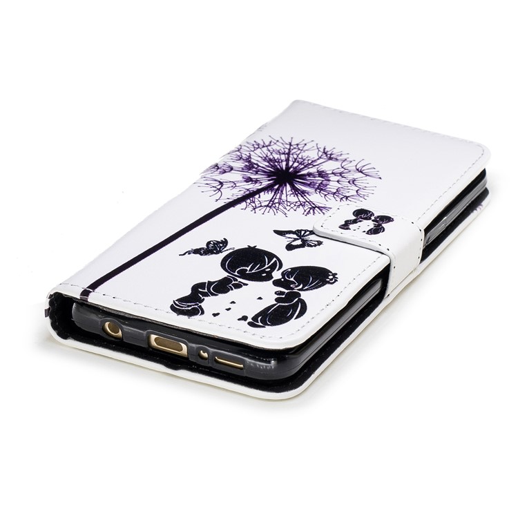 For Samsung Galaxy S9 G960 Embossed Pattern PU Leather Wallet Stand Phone Shell - Dandelions and Lovers-4
