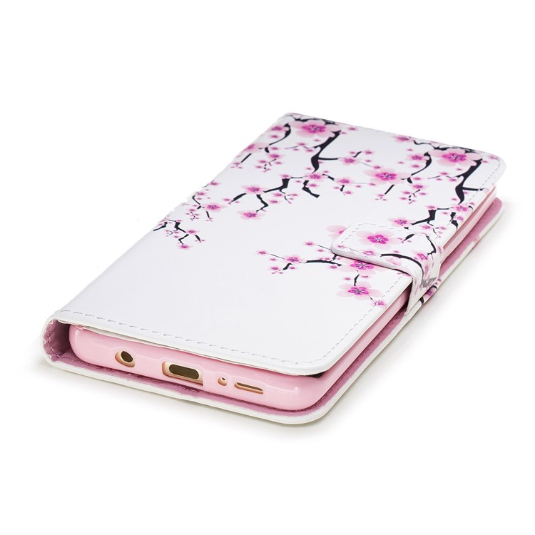 Embossing Pattern Leather Wallet Protective Case with Stand for Samsung Galaxy S9+ G965 - Plum Blossom-5