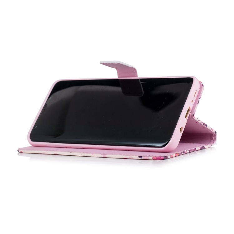 Embossing Pattern Leather Wallet Stand Protective Phone Cover with Stand for Samsung Galaxy S9+ G965 - Flying Hearts-5