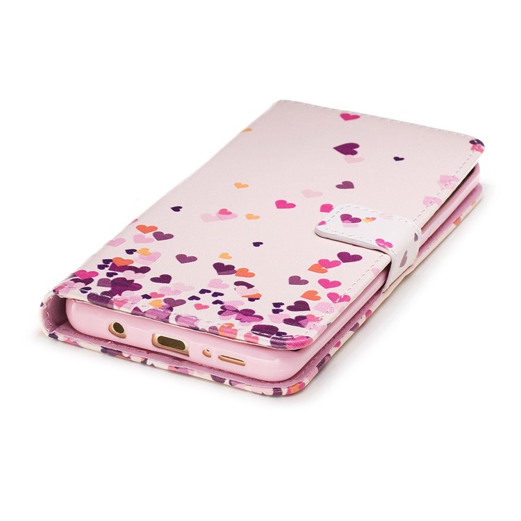 Embossing Pattern Leather Wallet Stand Protective Phone Cover with Stand for Samsung Galaxy S9+ G965 - Flying Hearts-6