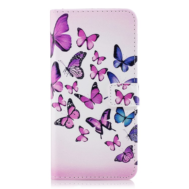 Embossing Pattern Leather Wallet Flip Case with Stand for Samsung Galaxy S9+ G965 - Colorful Butterflies-2