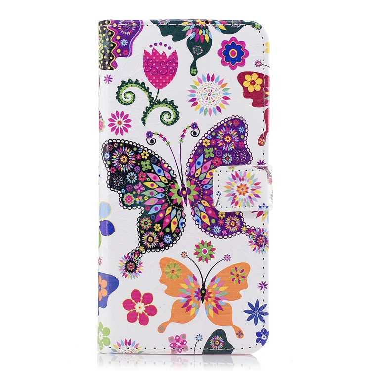 Embossing Pattern Leather Wallet Folio Cover with Stand for Samsung Galaxy S9+ G965 - Pretty Butterflies and Flowers-2