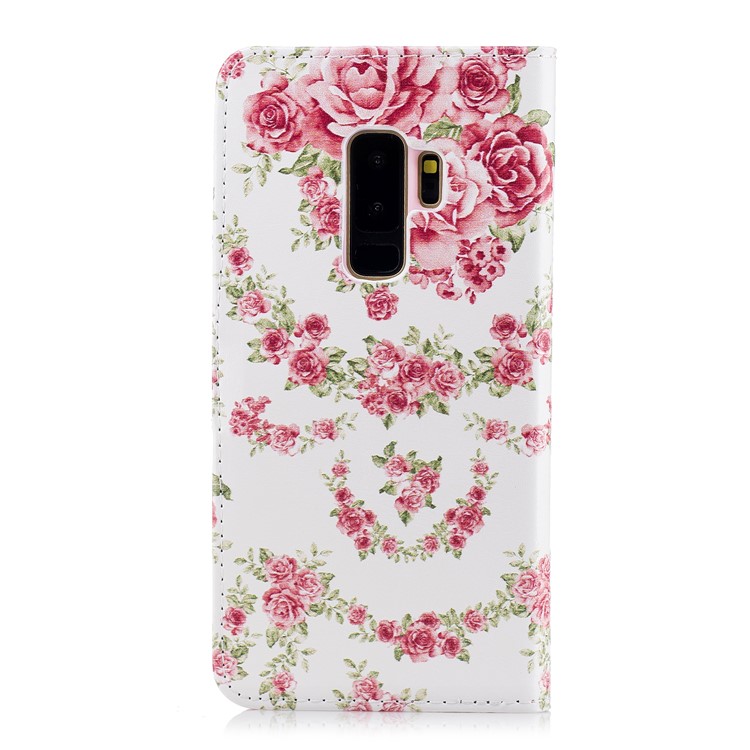 Embossing Pattern Leather Wallet Mobile Phone Cover with Stand for Samsung Galaxy S9+ G965 - Beautiful Roses-2
