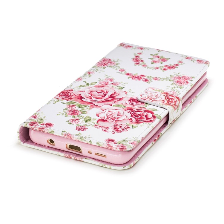 Embossing Pattern Leather Wallet Mobile Phone Cover with Stand for Samsung Galaxy S9+ G965 - Beautiful Roses-4
