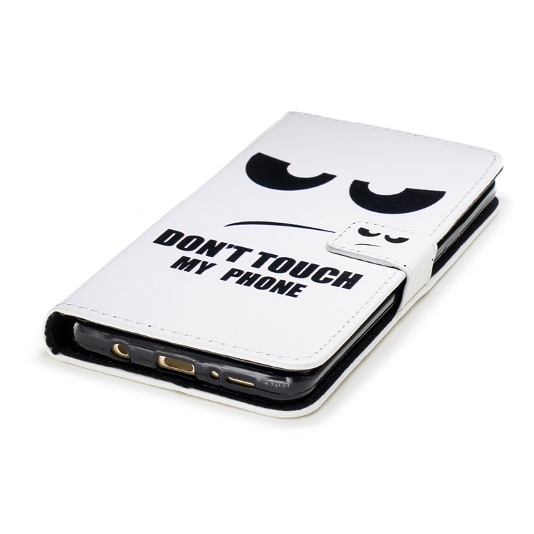 Embossing Pattern Leather Wallet Flip Shell for Samsung Galaxy S9 Plus G965 - Do Not Touch My Phone-5