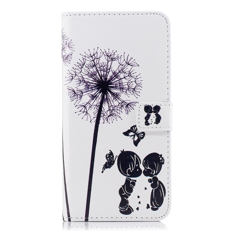 Embossing Pattern Leather Wallet Stand Casing for Samsung Galaxy S9+ G965 - Dandelions and Lovers-2