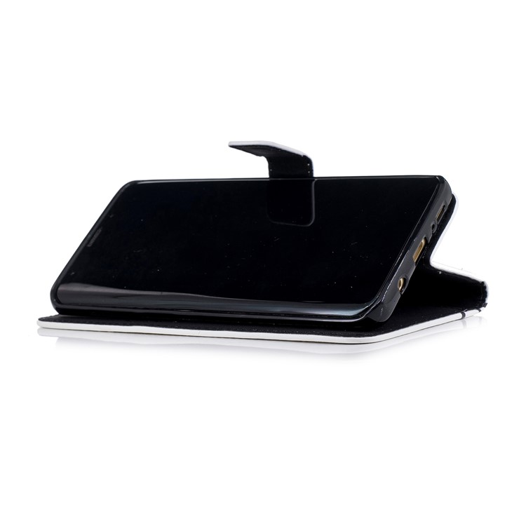 Embossing Pattern Leather Wallet Stand Casing for Samsung Galaxy S9+ G965 - Dandelions and Lovers-5