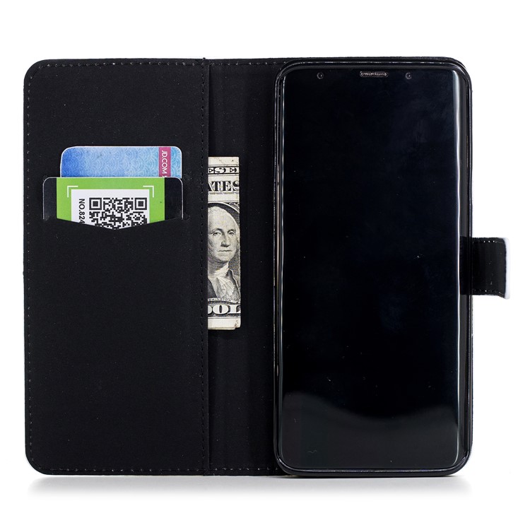 Embossing Pattern Leather Wallet Stand Casing for Samsung Galaxy S9+ G965 - Dandelions and Lovers-7
