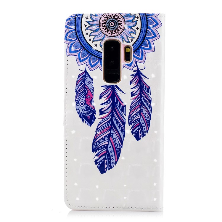Patterned Rubberized Leather Wallet Flip Case Accessory for Samsung Galaxy S9+ G965 - Dream Catcher-2