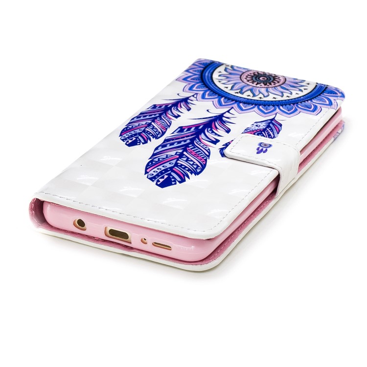 Patterned Rubberized Leather Wallet Flip Case Accessory for Samsung Galaxy S9+ G965 - Dream Catcher-4