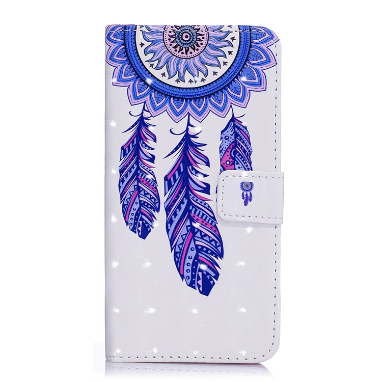 Patterned Rubberized Leather Wallet Flip Case Accessory for Samsung Galaxy S9+ G965 - Dream Catcher-5