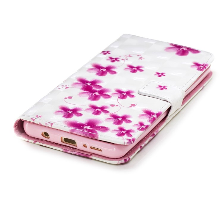 Patterned Rubberized Leather Wallet Phone Casing for Samsung Galaxy S9+ G965 - Flowers-4
