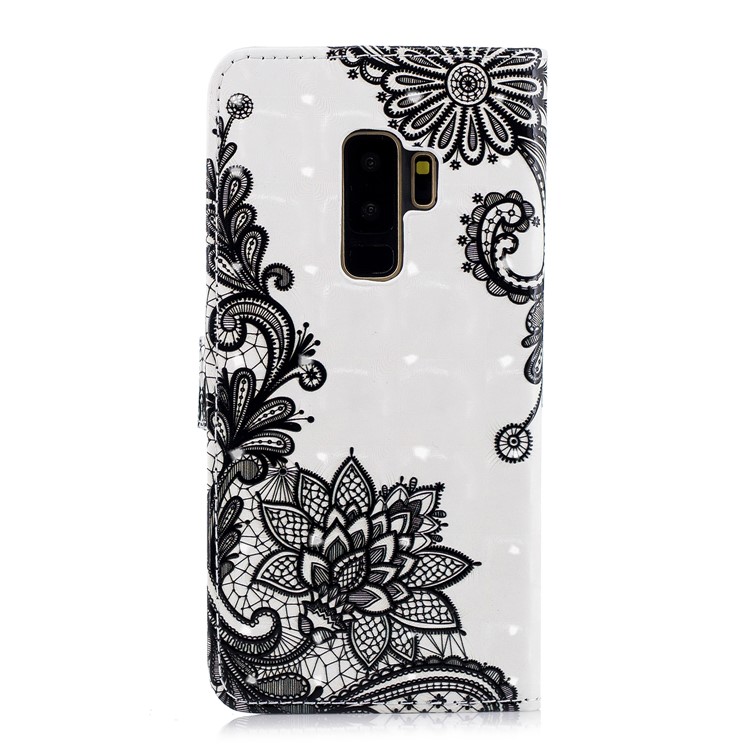 Patterned Rubberized Leather Wallet Mobile Protective Cover for Samsung Galaxy S9 Plus G965 - Lace-2