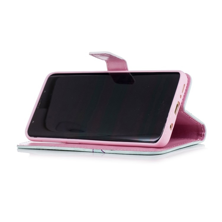 Light Spot Embossed Leather Stand Phone Casing for Samsung Galaxy S9 SM-G960 - Unicorns-5
