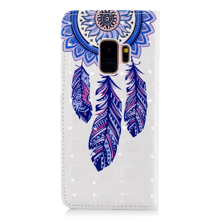 Light Spot Embossed Leather Wallet Mobile Phone Case for Samsung Galaxy S9 SM-G960 - Dream Catcher-3