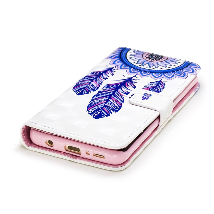 Light Spot Embossed Leather Wallet Mobile Phone Case for Samsung Galaxy S9 SM-G960 - Dream Catcher-5