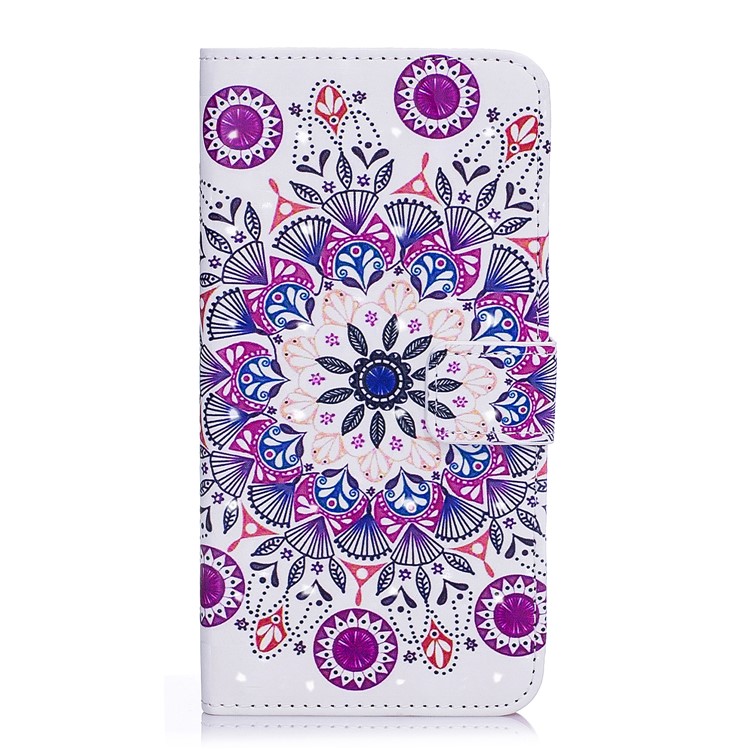 Light Spot Embossed Leather Wallet Cell Phone Cover for Samsung Galaxy S9 SM-G960 - Retro Flower-2