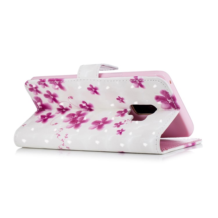 Light Spot Embossed Leather Stand Protective Case for Samsung Galaxy S9 SM-G960 - Pretty Flowers-4