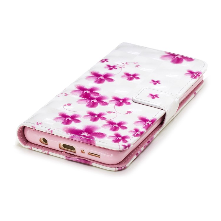 Light Spot Embossed Leather Stand Protective Case for Samsung Galaxy S9 SM-G960 - Pretty Flowers-5
