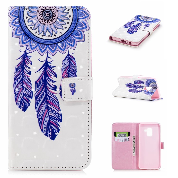 Pattern Printing Leather Wallet Cover for Samsung Galaxy A8 (2018) - Dream Catcher-1