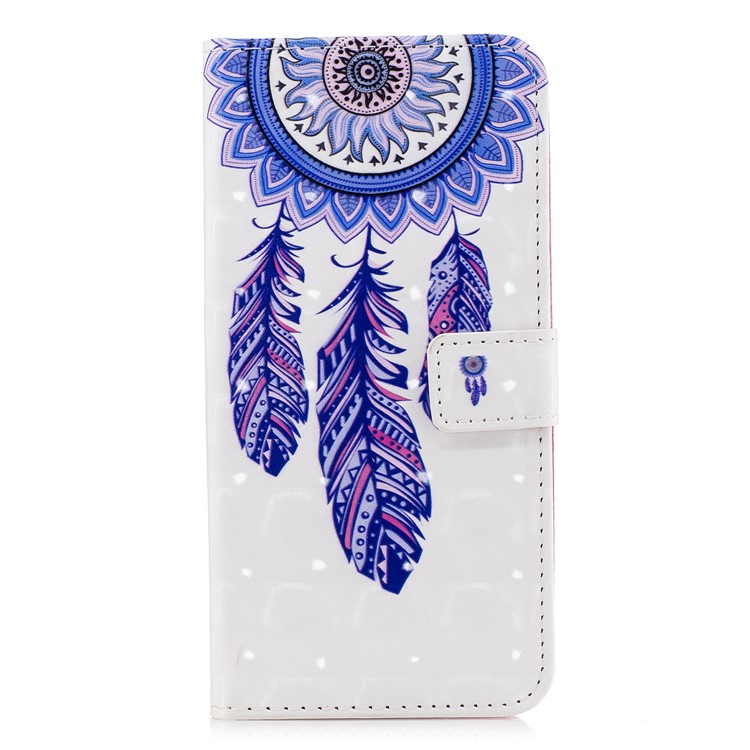 Pattern Printing Leather Wallet Cover for Samsung Galaxy A8 (2018) - Dream Catcher-2