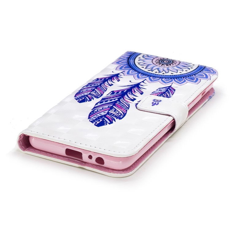 Pattern Printing Leather Wallet Cover for Samsung Galaxy A8 (2018) - Dream Catcher-4