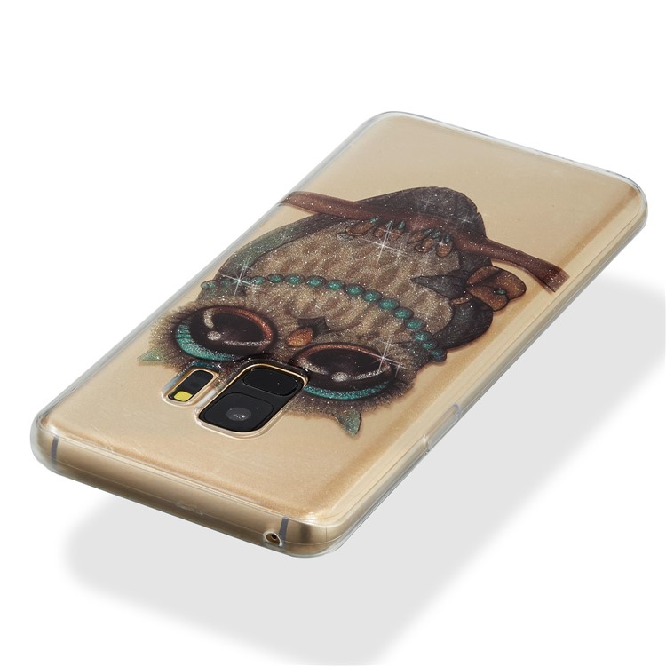 IMD Glitter Powder TPU Phone Case for Samsung Galaxy S9 SM-G960 - Owl Pattern-4