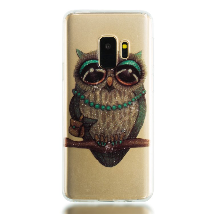 IMD Glitter Powder TPU Phone Case for Samsung Galaxy S9 SM-G960 - Owl Pattern-5