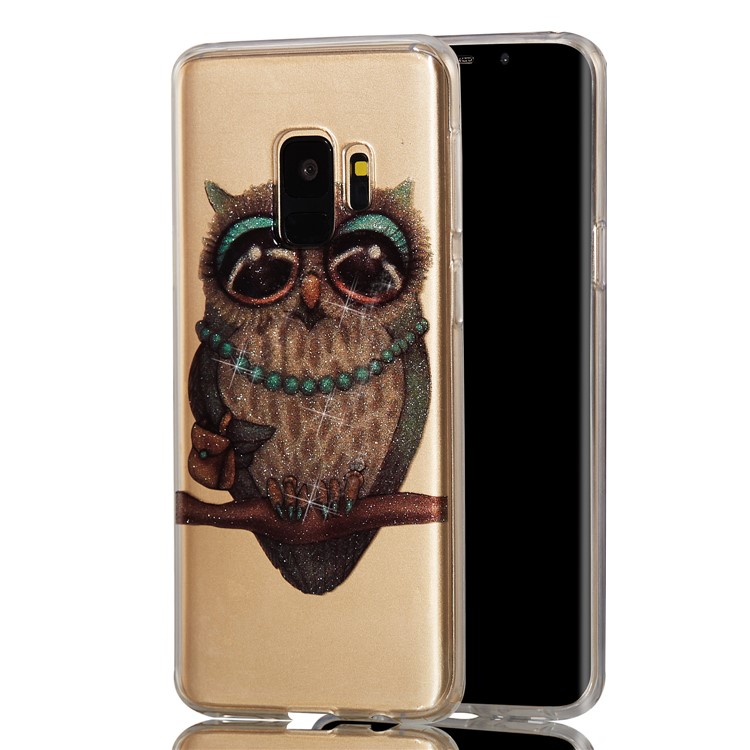 IMD Glitter Powder TPU Phone Case for Samsung Galaxy S9 SM-G960 - Owl Pattern-6