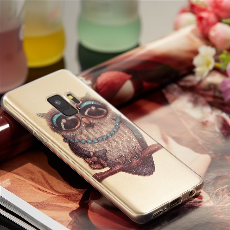 IMD Glitter Powder TPU Phone Case for Samsung Galaxy S9 SM-G960 - Owl Pattern-7