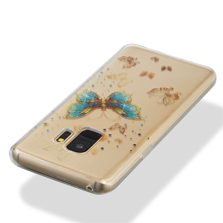 IMD Glitter Powder TPU Phone Shell for Samsung Galaxy S9 SM-G960 - Pretty Butterflies-4