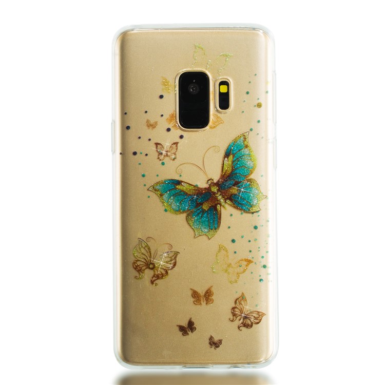 IMD Glitter Powder TPU Phone Shell for Samsung Galaxy S9 SM-G960 - Pretty Butterflies-5