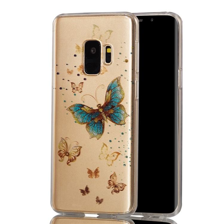 IMD Glitter Powder TPU Phone Shell for Samsung Galaxy S9 SM-G960 - Pretty Butterflies-6